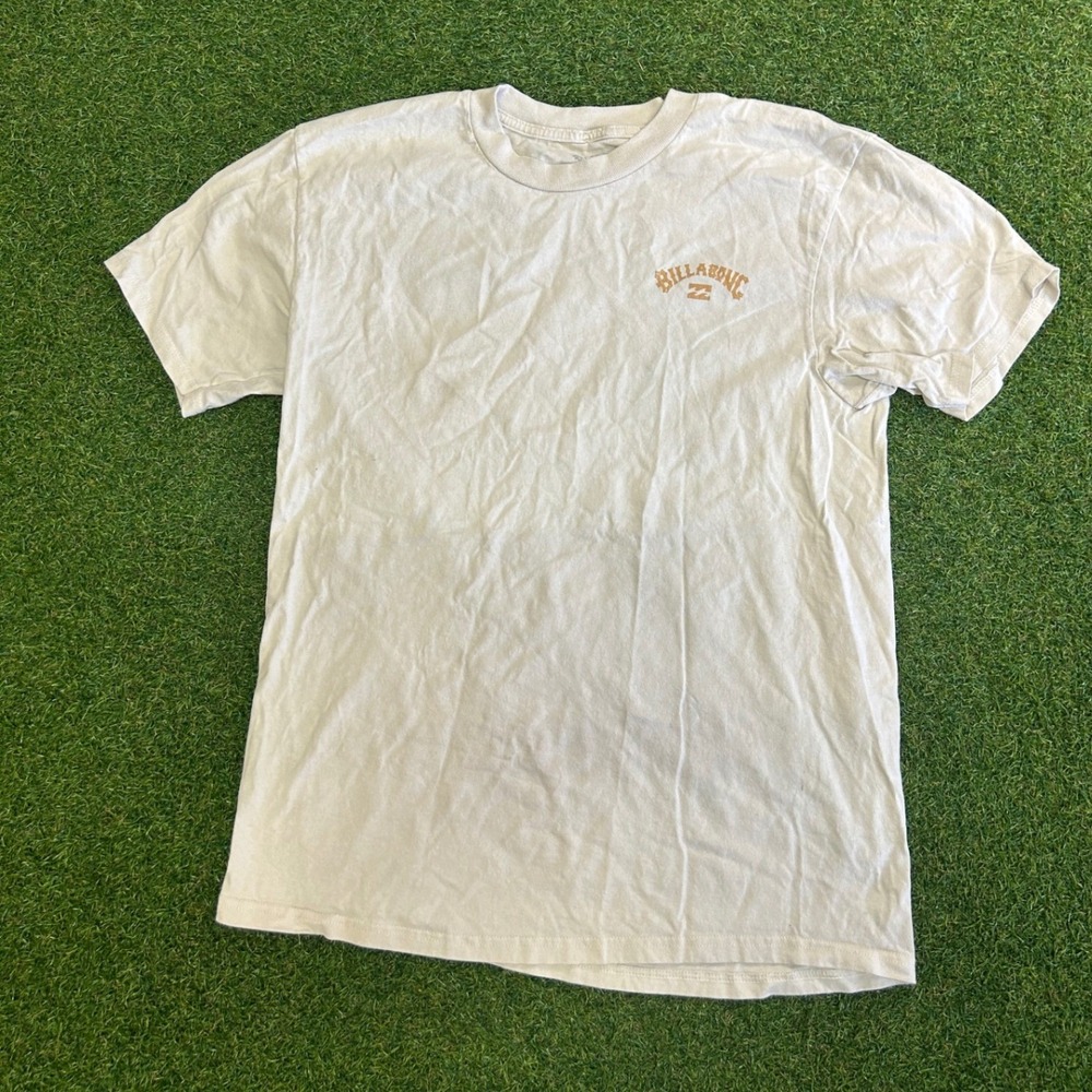 Billabong Mens Short Sleeve Graphic T-Shirt Off White Cream Size Medium